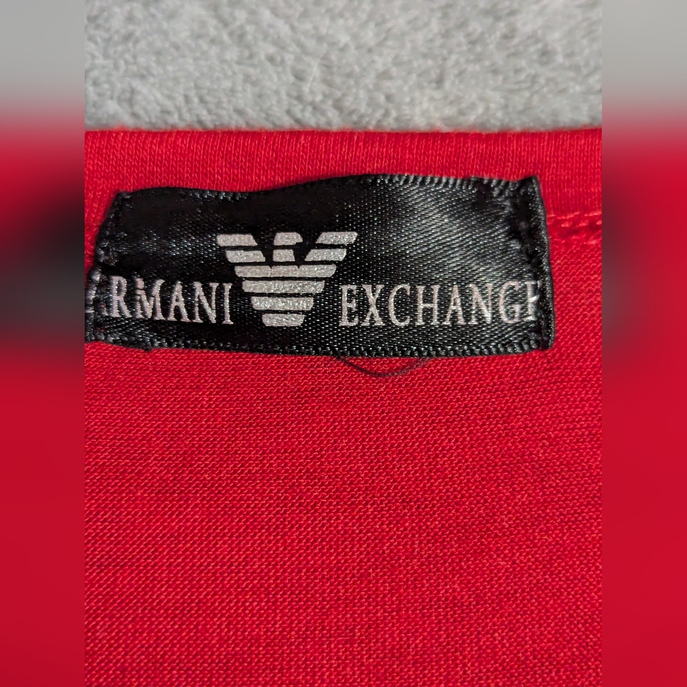 AX Armani exchange V neck tee size small in red - Picture 2 of 6
